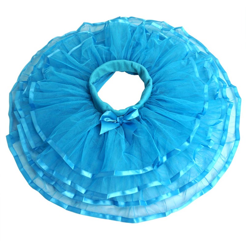 BGFKS Skirt, 4 Layered Tulle Tutu for Girls with Hairbow or Birthday Sash, Blue (3-4 Years) - Image 2